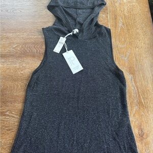 Pilcro Charcoal Sleeveless Hoodie